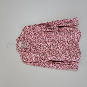 APPLESEED'S Pink Floral Button-Down Shirt Size 14